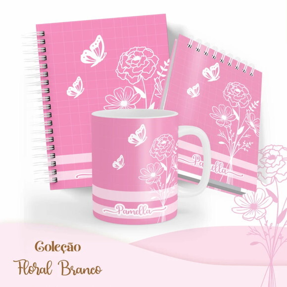 Arquivo Digital Combo Floral Branco 5 Modelos -669