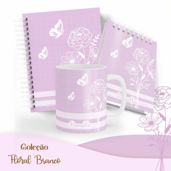 Arquivo Digital Combo Floral Branco 5 Modelos -669