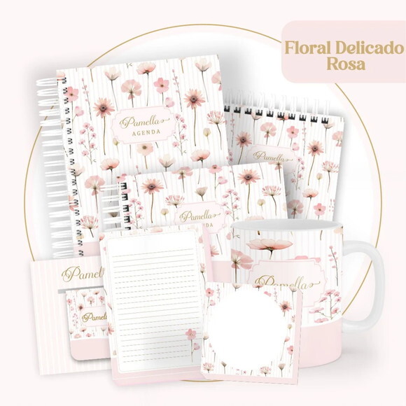 Arquivo Digital Combo Floral Delicado Rosa Agenda 2025 -325