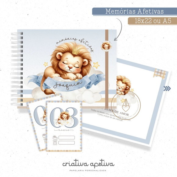 Arquivo Digital Combo Leãozinho Azul Maternidade -1289