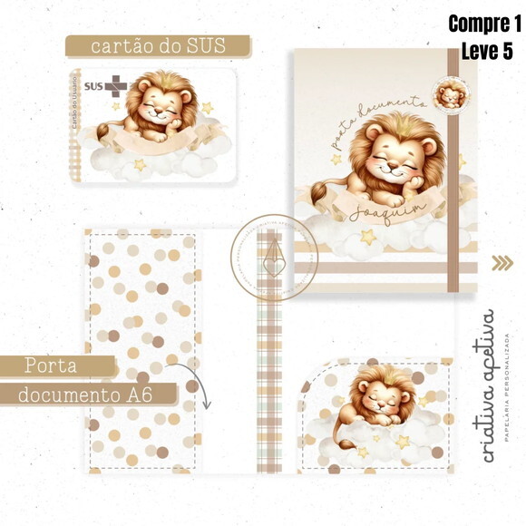 Arquivo Digital Combo Leãozinho Bege Maternidade -1288