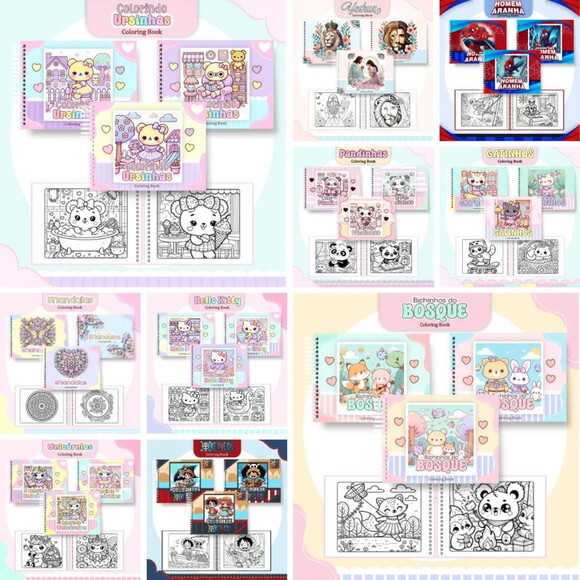 Arquivo Digital Combo Livros de Colorir 30 Temas -3202