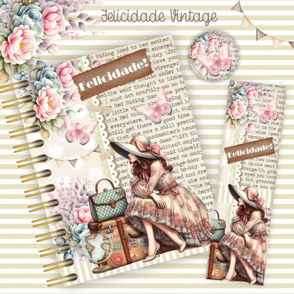 Arquivo Digital Combo Mini Agendas 2025 Vintage -642