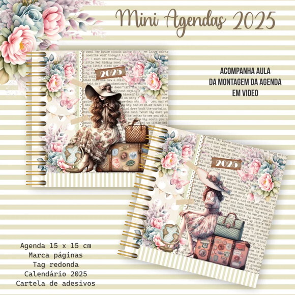 Arquivo Digital Combo Mini Agendas 2025 Vintage -642
