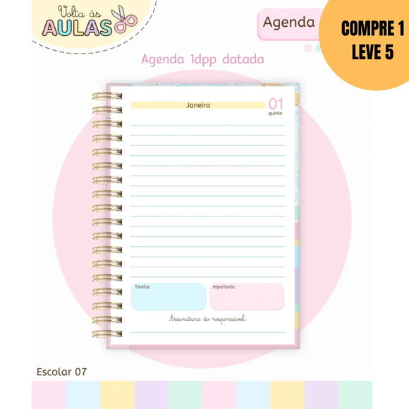 Arquivo Digital Combo Miolos Agenda Escolar 2026 7 Crs -6114