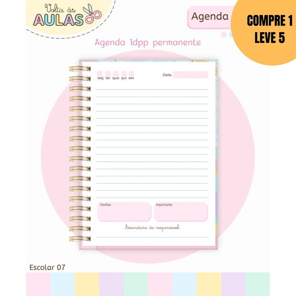 Arquivo Digital Combo Miolos Agenda Escolar 2026 7 Crs -6114