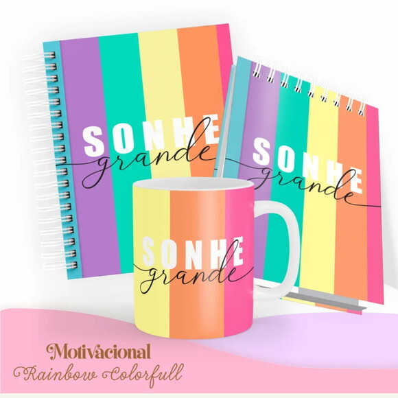 Arquivo Digital Combo Rainbow Color Full Agenda 2025 - 912