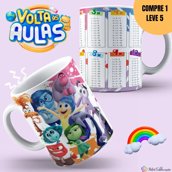 Arquivo Digital Combo Tabuada Arte para Canecas -1492