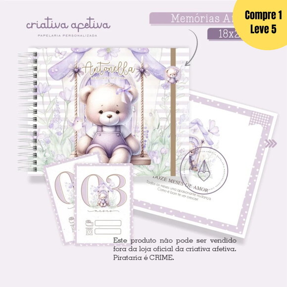 Arquivo Digital Combo Ursinha Antonella Livro do Bebê -375