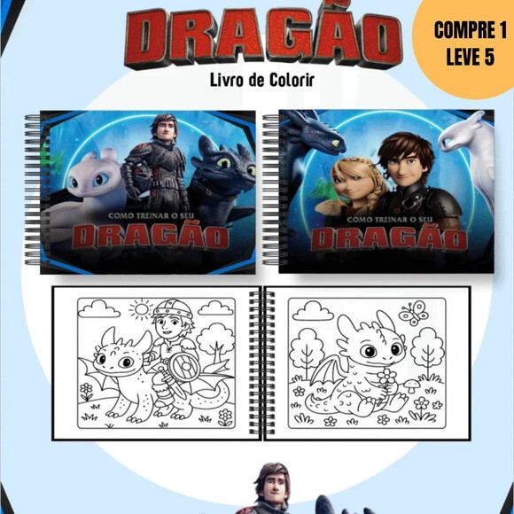 Arquivo Digital Como Treinar o Seu Dragão de Colorir -3982