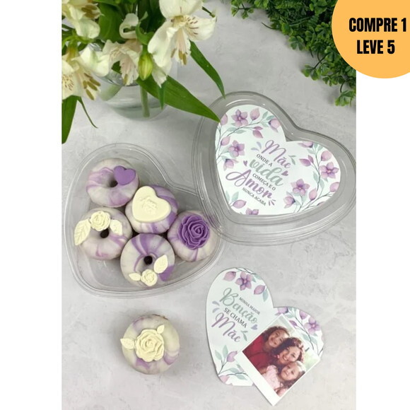 Arquivo Digital Coração Rótulo Sacola Dia das Mães -3034