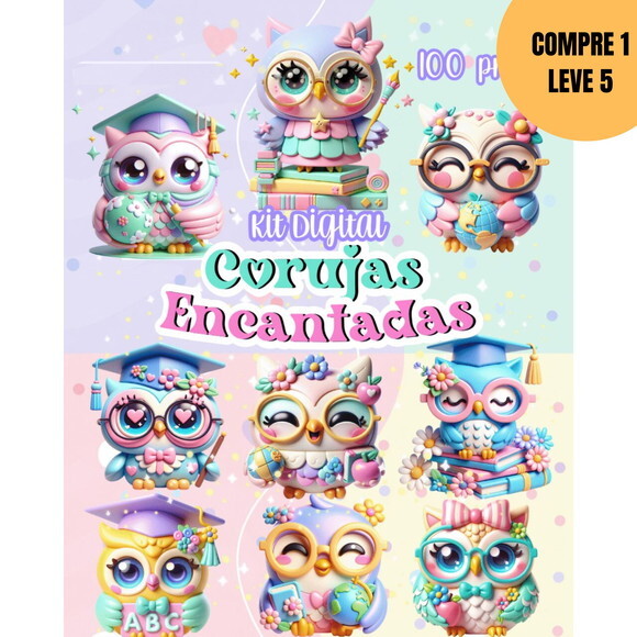 Arquivo Digital Corujas Encantadas Kit Digital -5141