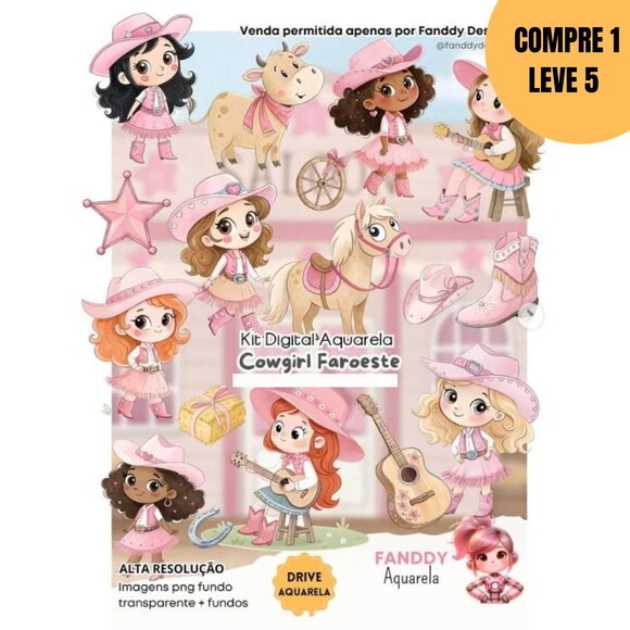 Arquivo Digital Cowgirl Faroeste Kit Digital -4639