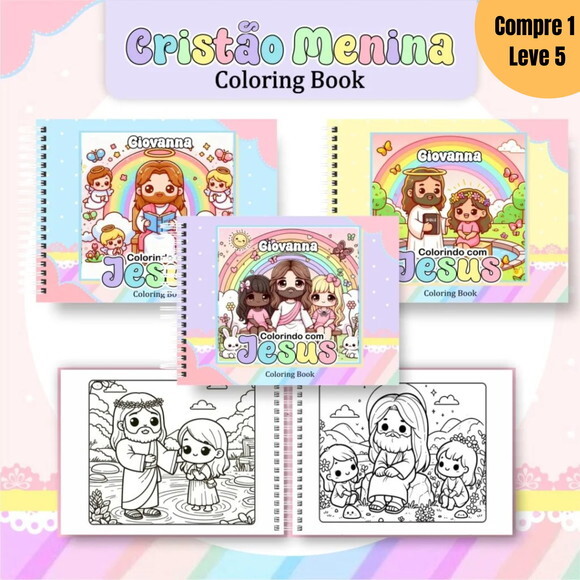 Arquivo Digital Cristão Menina Livro de Colorir -1244