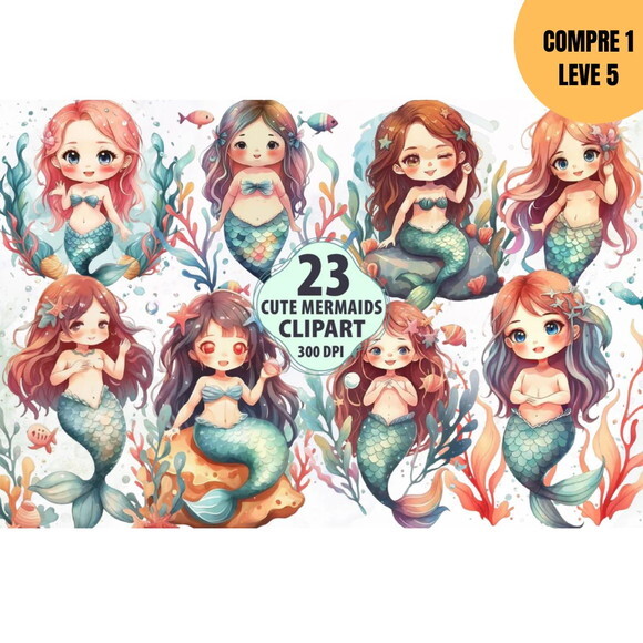 Arquivo Digital Cute Sereias Kit Digital-4230