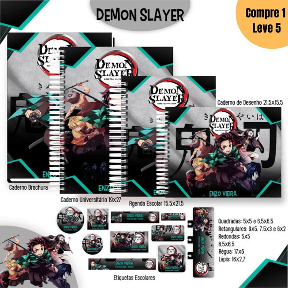 Arquivo Digital Demon Slayer Kit Escolar 2025 -1041