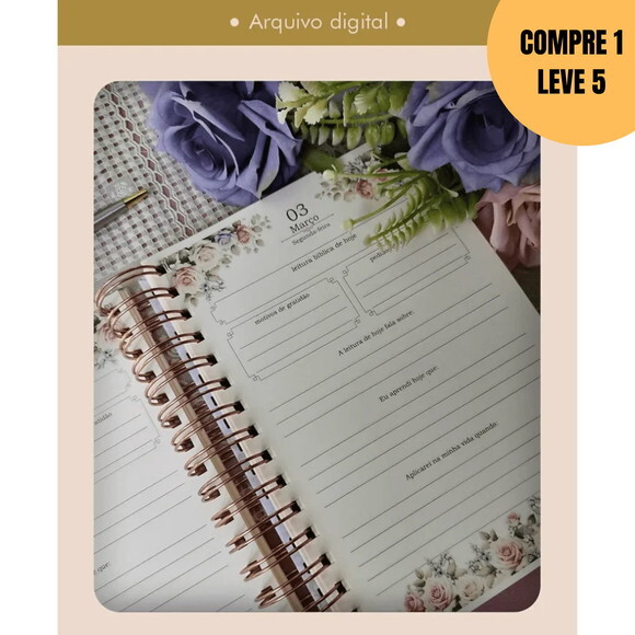 Arquivo Digital Devocional Floral 2026 Wire-o -6342