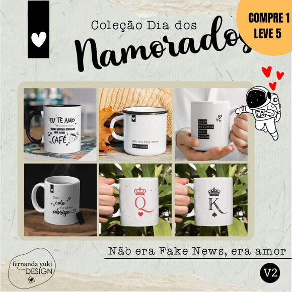 Arquivo Digital Dia dos Namorados Arte para Canecas -3325