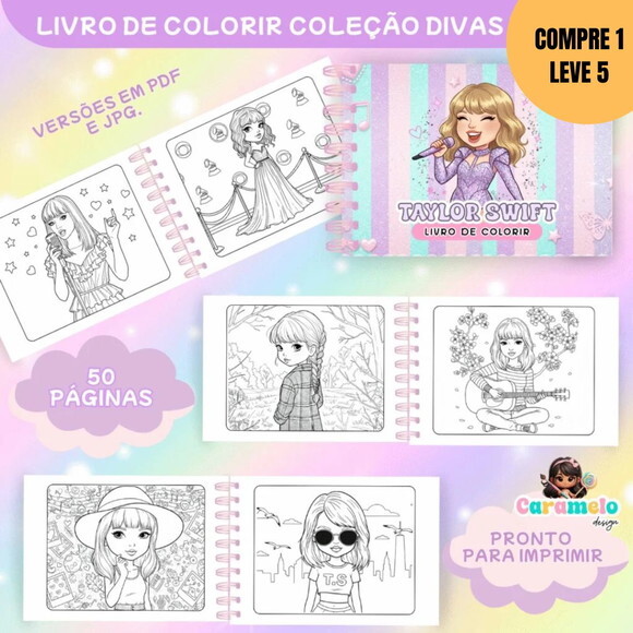 Arquivo Digital Divas do Pop Livros de para Colori -4492