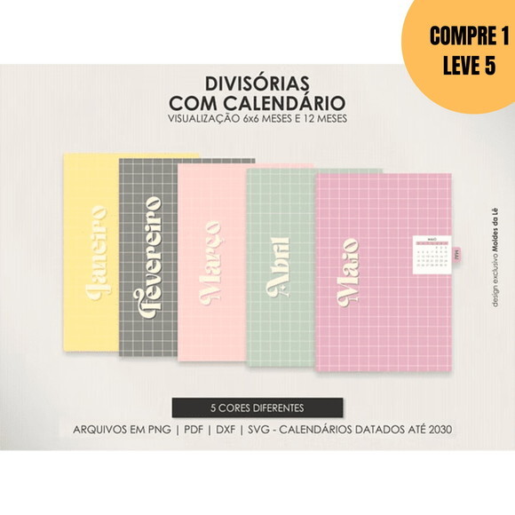Arquivo Digital Divisórias com Abas e Calendários até 2030