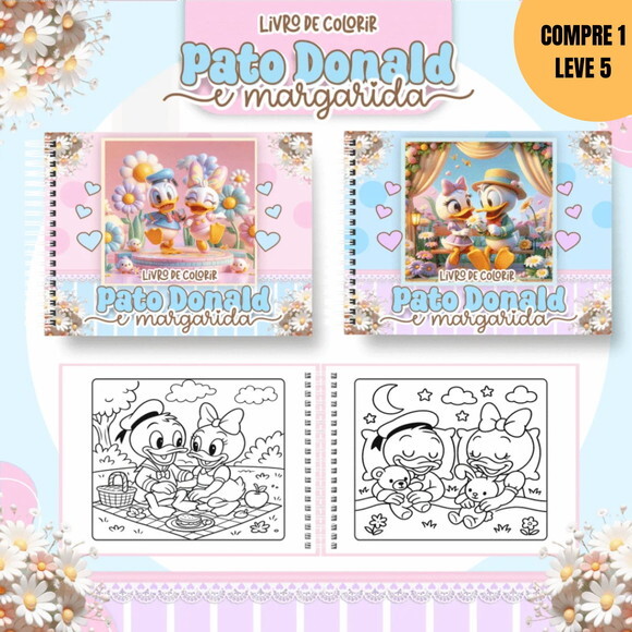 Arquivo Digital Donald e Margarida Livros de Colorir -3696