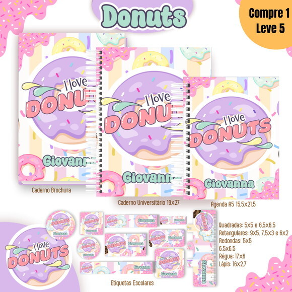 Arquivo Digital Donuts Kit Escolar 2025 -1092