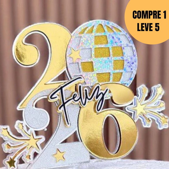 Arquivo Digital Feliz 2026 Topo de Bolo -5566