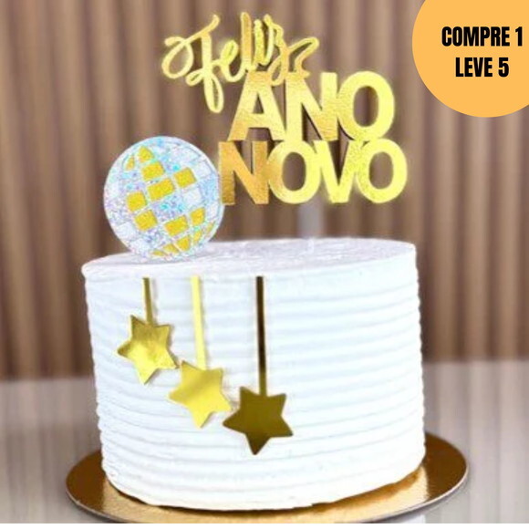 Arquivo Digital Feliz Ano Novo Topo de Bolo -5845