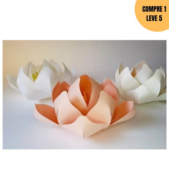 Arquivo Digital Flor de Lotus Flor de Papel 3d -2548