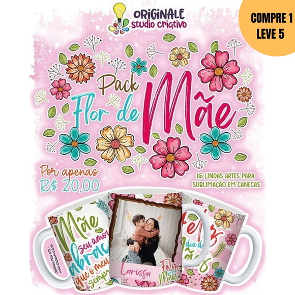 Arquivo Digital Flor de Mãe Arte para Caneca -3191