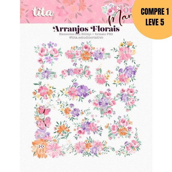 Arquivo Digital Flor de Maria Kit Digital -6330