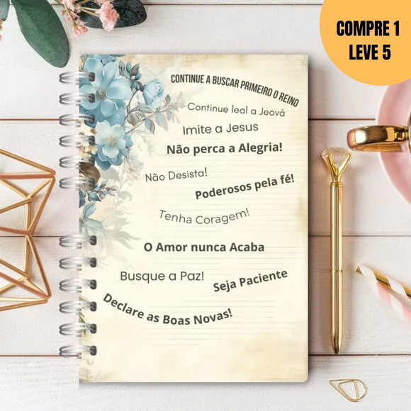 Arquivo Digital Floral Vintage Caderno para Anotações -1864