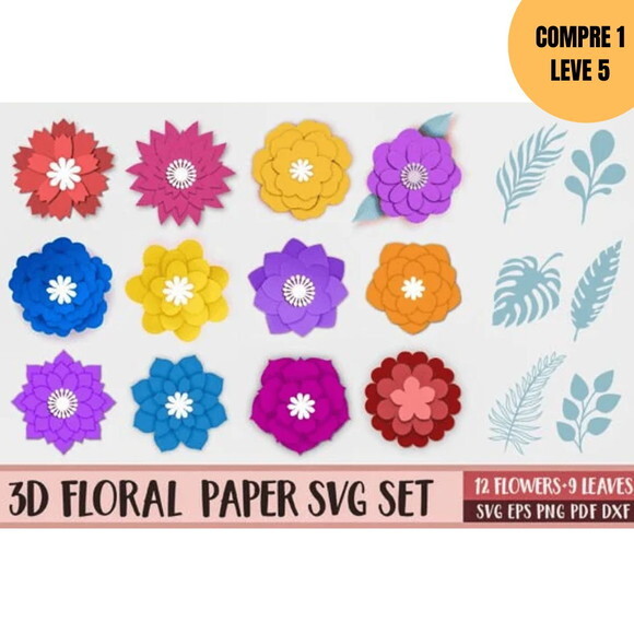 Arquivo Digital Flores 3d Kit 2 -3973