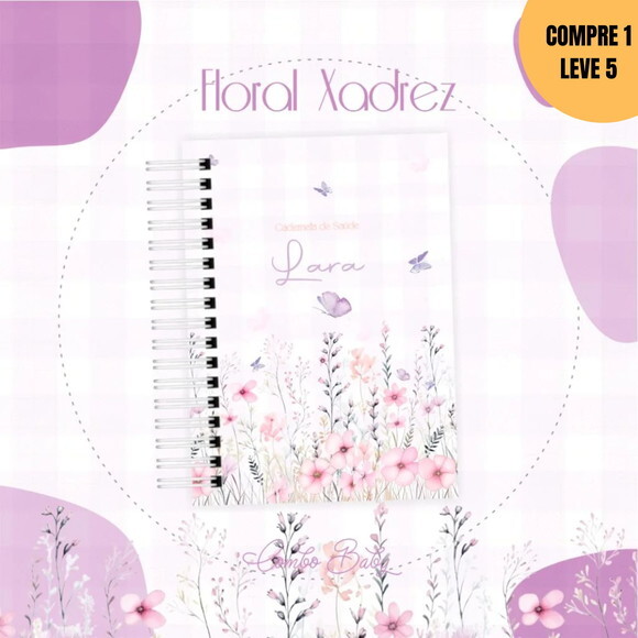 Arquivo Digital Floral Xadrez Livro do Bebe -3751