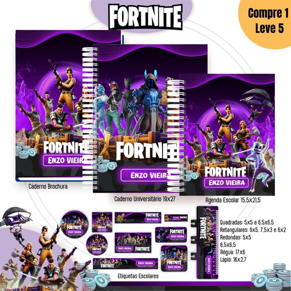 Arquivo Digital Fortnite Kit Escolar 2025 -1054