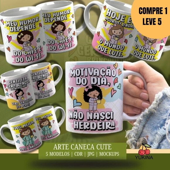 Arquivo Digital Frases Café Cute Arte para Caneca - 4611