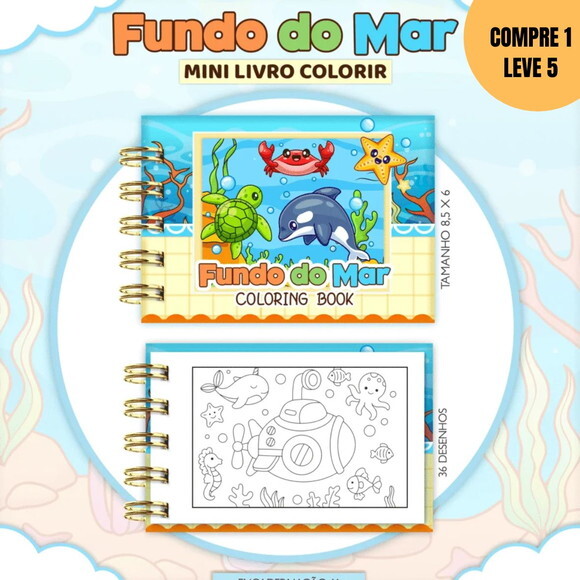 Arquivo Digital Fundo do Mar Menino Mini Livro Color -4122
