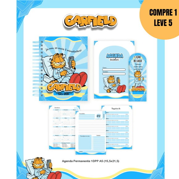Arquivo Digital Garfield Preguiçoso Escolar 2026 -5812