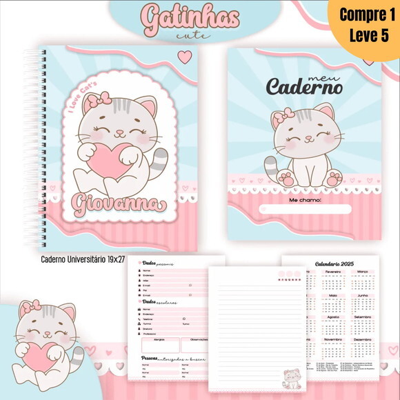 Arquivo Digital Gatinhas Cute Kit Escolar 2025 -811