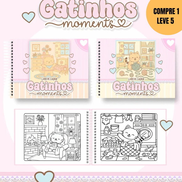 Arquivo Digital Gatinhos Moments Livros de Colorir -4305