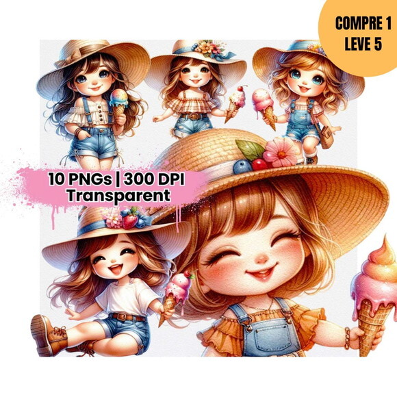 Arquivo Digital Girls Verão Ice Cream Kit Digital -4006