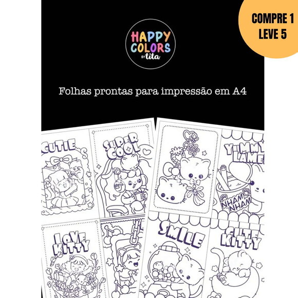 Arquivo Digital Happy Colors Cards Kawaii -4481