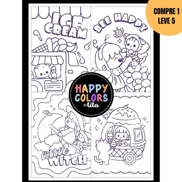 Arquivo Digital Happy Colors Cards Kawaii -4481