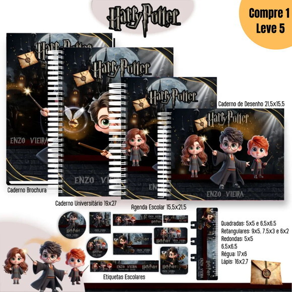 Arquivo Digital Harry Potter Kit Escolar 2025 -1056