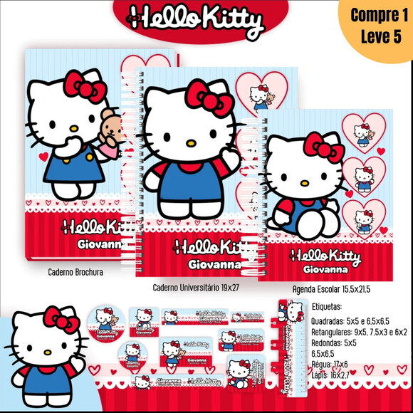 Arquivo Digital Hello Kitty Kit Escolar 2025 -812