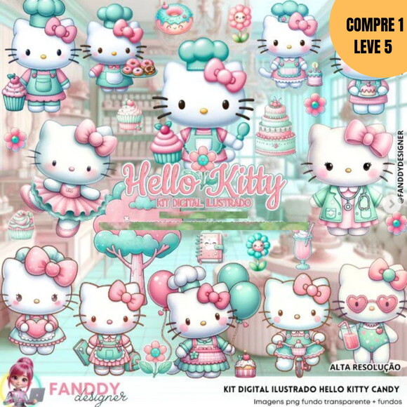 Arquivo Digital Hello Kit Candy Kit Digital -3002