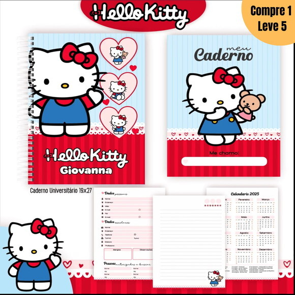 Arquivo Digital Hello Kitty Kit Escolar 2025 -812