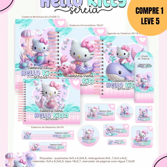 Arquivo Digital Hello Kitty Sereia Escolar 2026 -4966