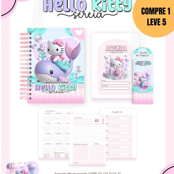 Arquivo Digital Hello Kitty Sereia Escolar 2026 -4966