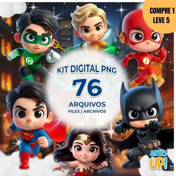 Arquivo Digital Heróis Liga da Justiça 3d Kit Digital - 3013
